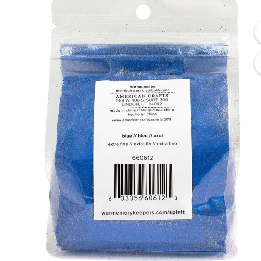 We R Memory Keepers Spin It Glitter 612 Blue 10oz Bag